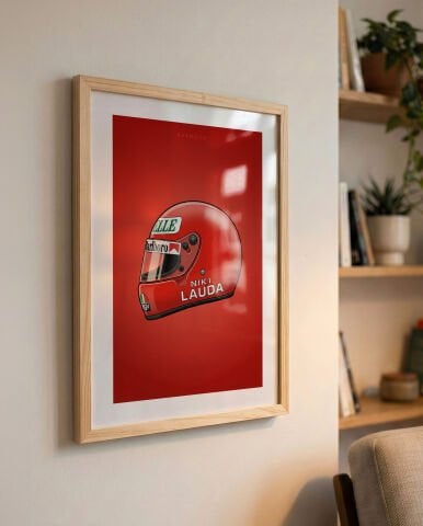 Niki Lauda Kask, Formula 1 Poster Tablo