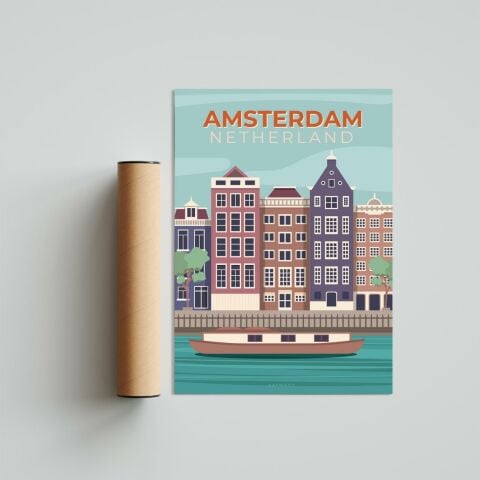 Amsterdam, Hollanda Poster Tablo