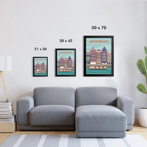Amsterdam, Hollanda Poster Tablo