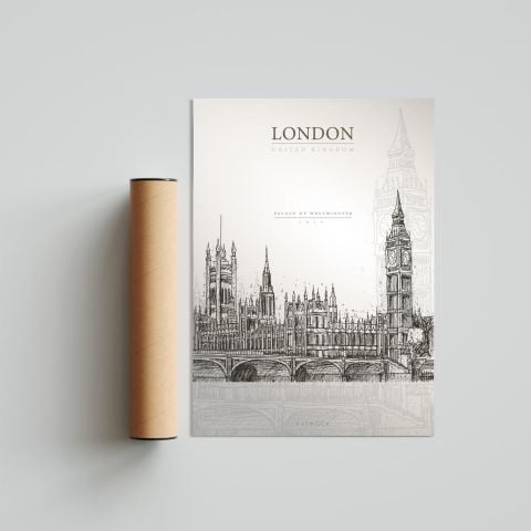 Palace of Westminster, Londra Poster Tablo