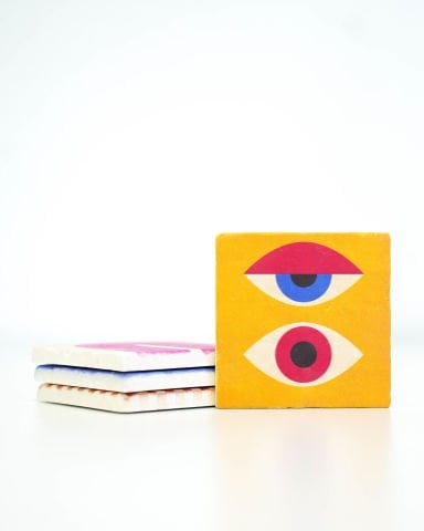 Bauhaus Taş Bardak Altlığı 4'lü Set