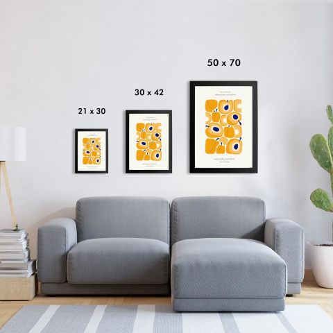 Apricot Yellow Blue Poster Tablo