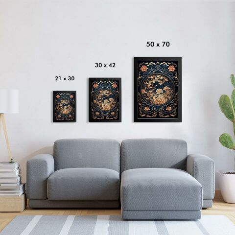 Uzak Doğu Etnik Desen D5 Poster Tablo