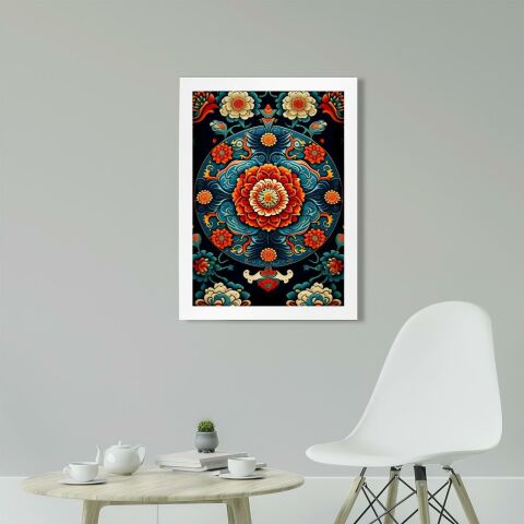 Uzak Doğu Etnik Desen D6 Poster Tablo