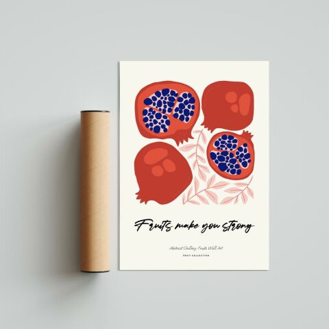 Blue Pomegranate Poster Tablo