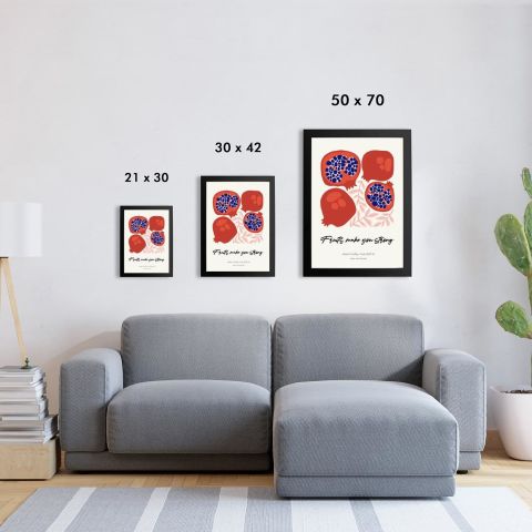 Blue Pomegranate Poster Tablo