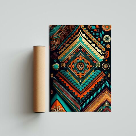 Afrikan Etnik Desen D13 Poster Tablo