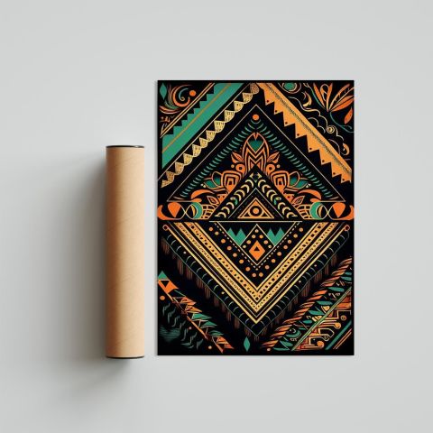 Afrikan Etnik Desen D14 Poster Tablo
