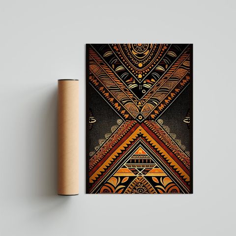 Afrikan Etnik Desen D15 Poster Tablo