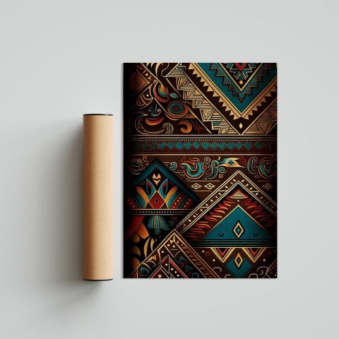 Afrikan Etnik Desen D17 Poster Tablo