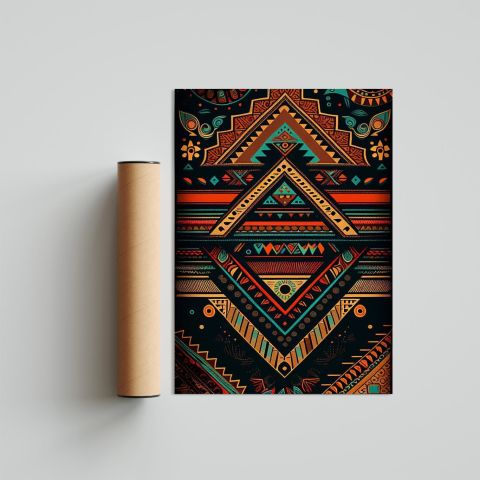Afrikan Etnik Desen D18 Poster Tablo