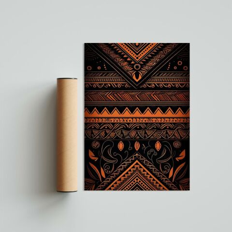 Afrikan Etnik Desen D19 Poster Tablo