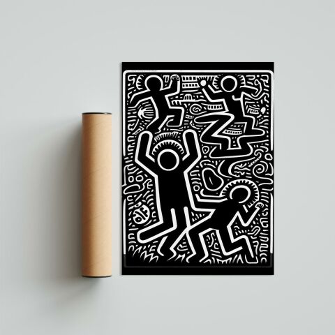 Keith Haring Style Minimal D21 Poster Tablo