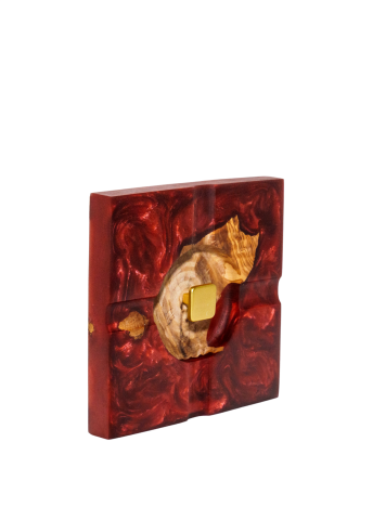 Marleen Bordo Altın Renkli Aksesuarlı Dekoratif Küllük