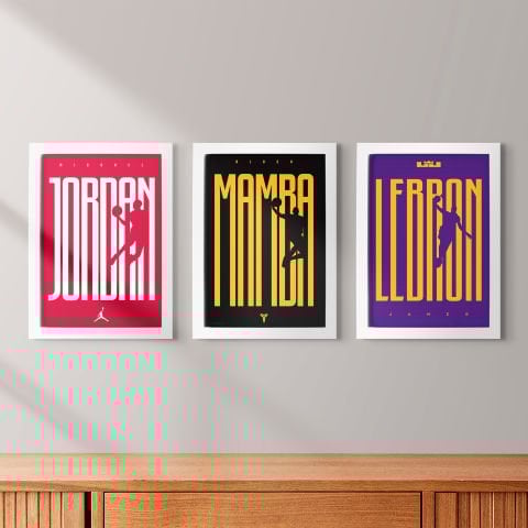 Basketbol Silüet 3'lü set