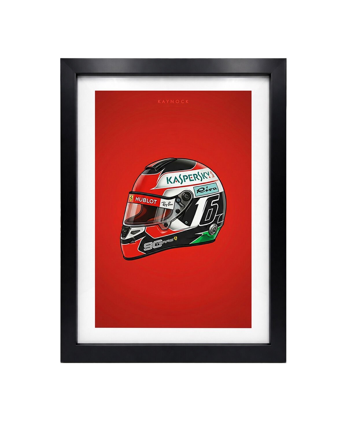 Charles Leclerc Kask, Formula 1 Poster Tablo