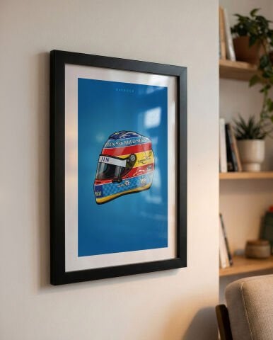 Fernando Alonso Kask, Formula 1 Poster Tablo