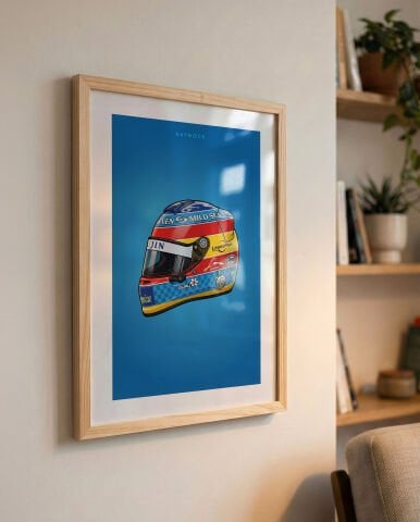 Fernando Alonso Kask, Formula 1 Poster Tablo