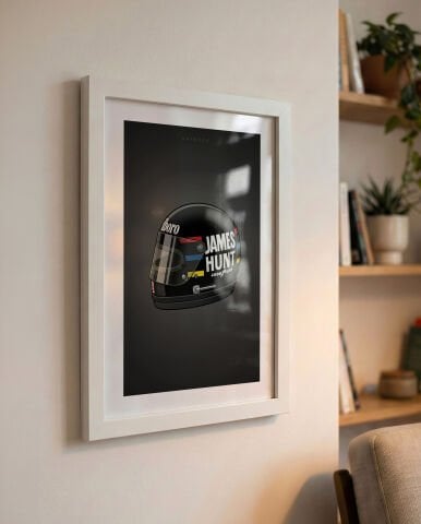 James Hunt Kask, Formula 1 Poster Tablo