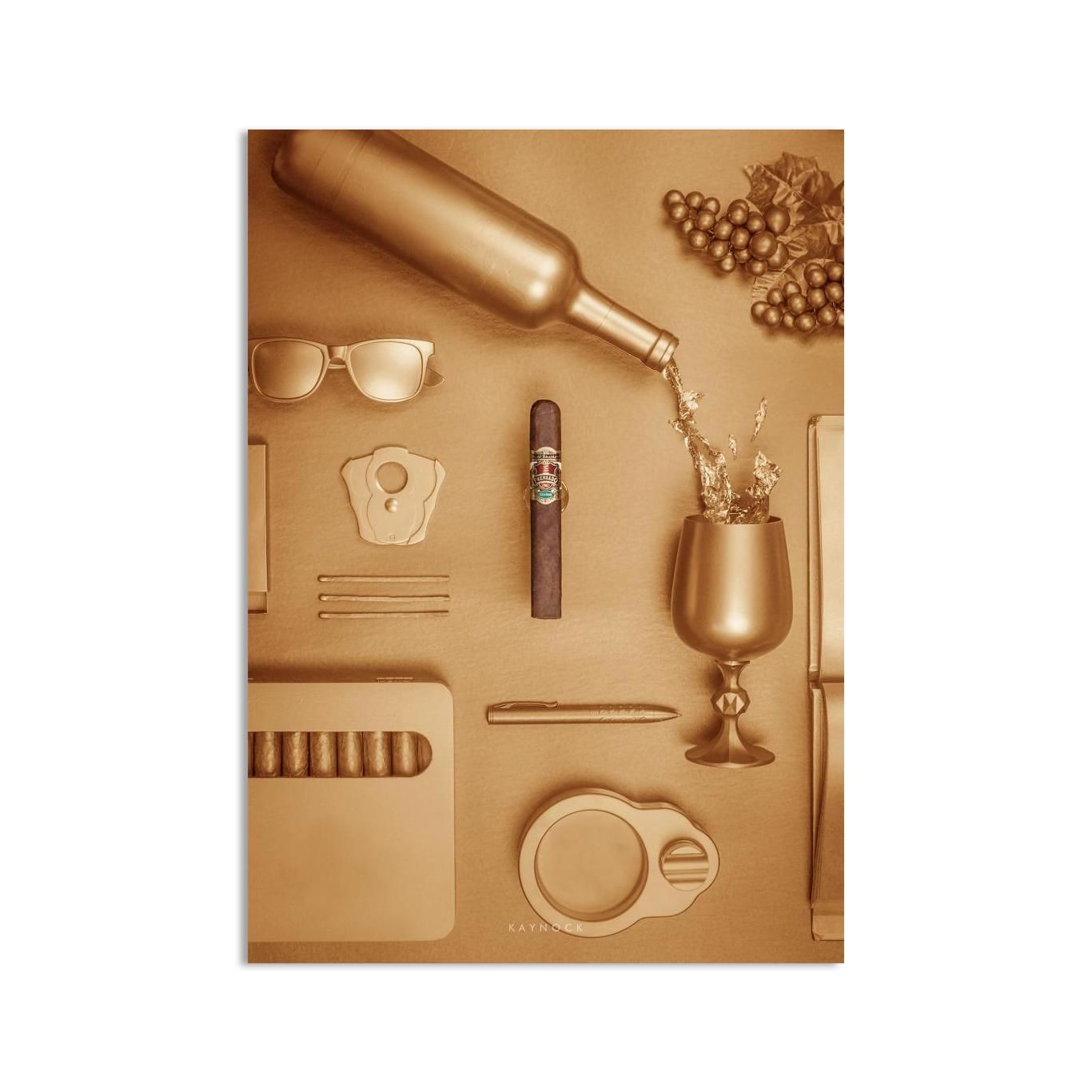 Gold Cigar Kanvas Tablo