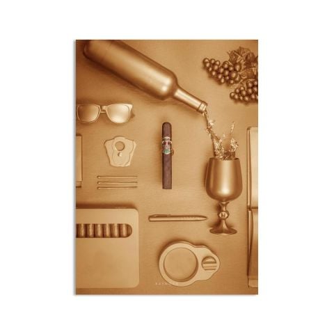 Gold Cigar Kanvas Tablo